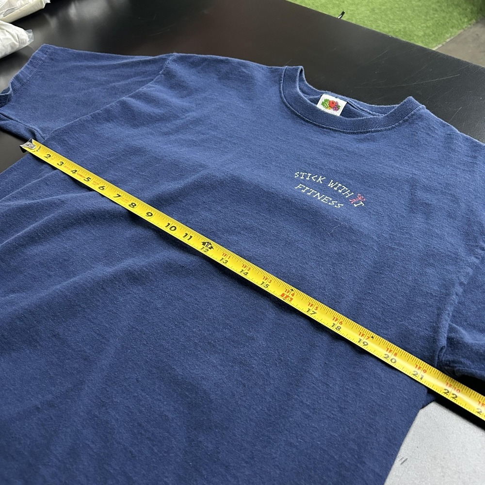 Vintage Stick With It‎ Fitness Shirt Mens XL Blue 2003 Football Hampton 2000s - Picture 6 of 8